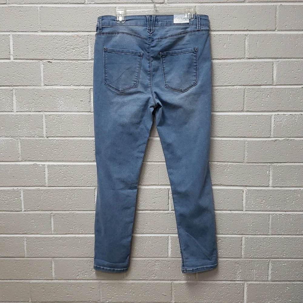 Curve Appeal Light Blue Women's Stretch Skinny Jeans - Picture 7 of 7